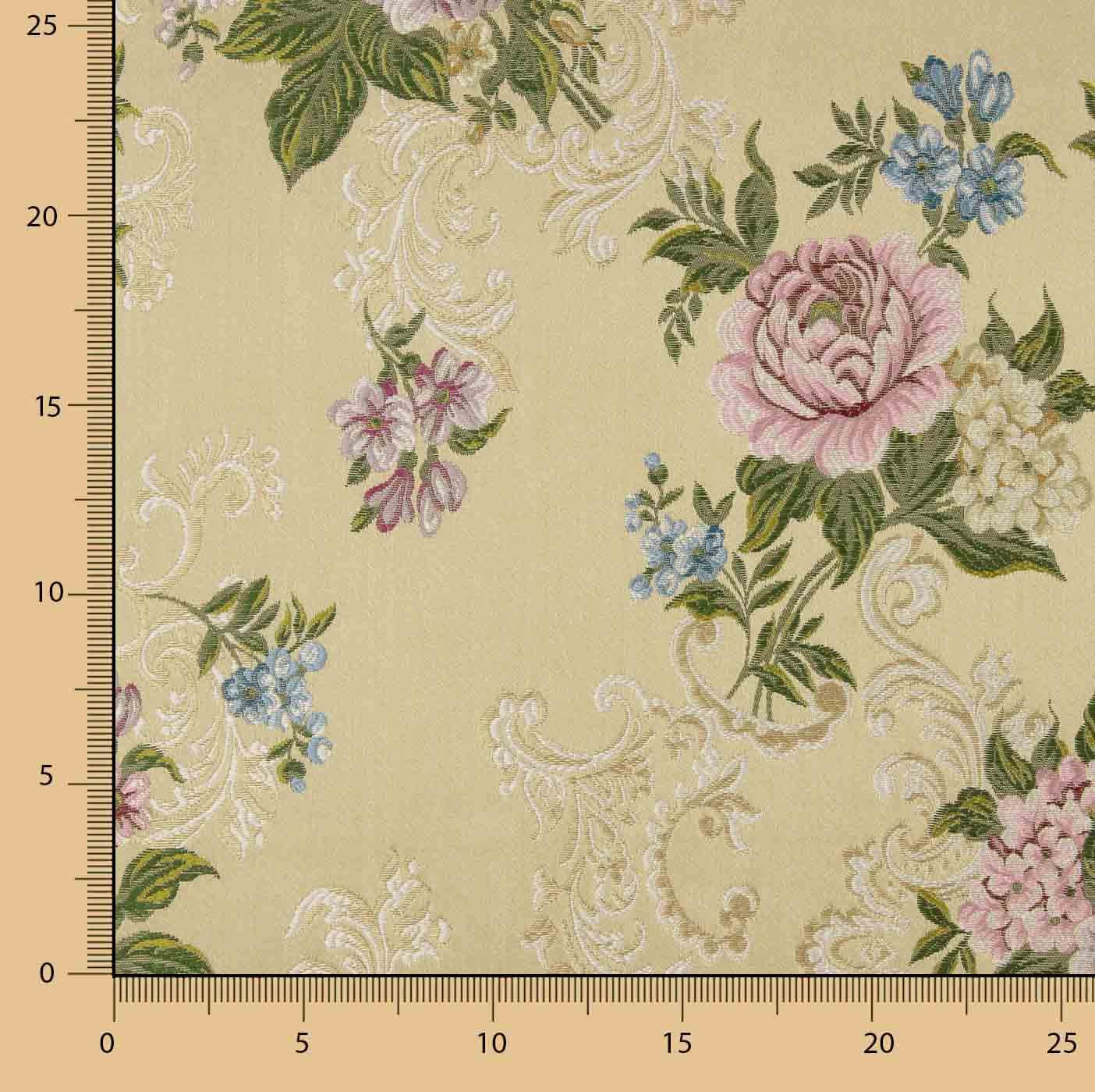 Romantic Floral Jacquard Beige - Ribes y Casals