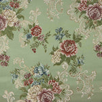 Romantic Green Floral Print Jacquard - Ribes y Casals
