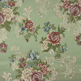 Romantic Green Floral Print Jacquard - Ribes y Casals