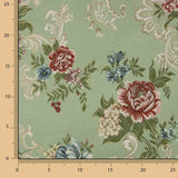 Romantic Green Floral Print Jacquard - Ribes y Casals