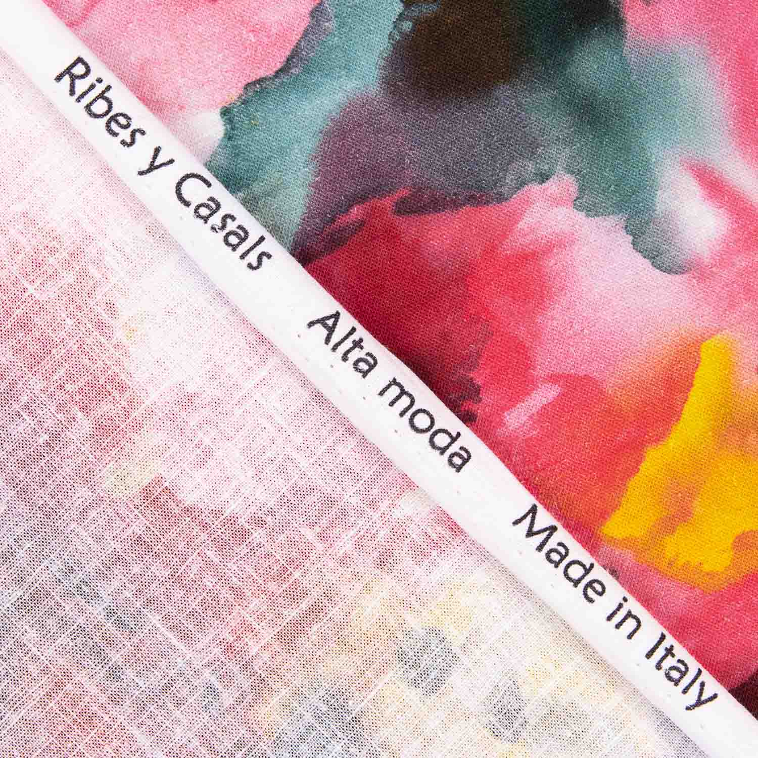 Linen Cotton Floral Print Watercolour Chagall - Ribes y Casals