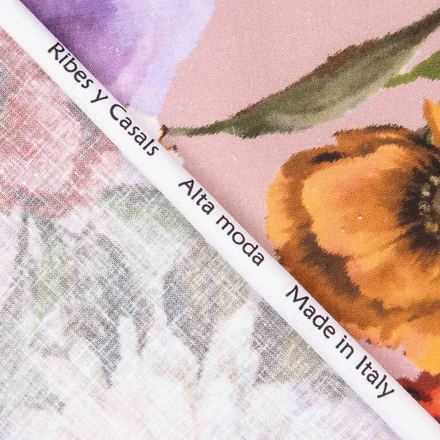 Linen Cotton Romantic Floral Print Versailles - Ribes y Casals