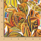 Linen Cotton Printed Abstract Leaves Basel - Ribes y Casals