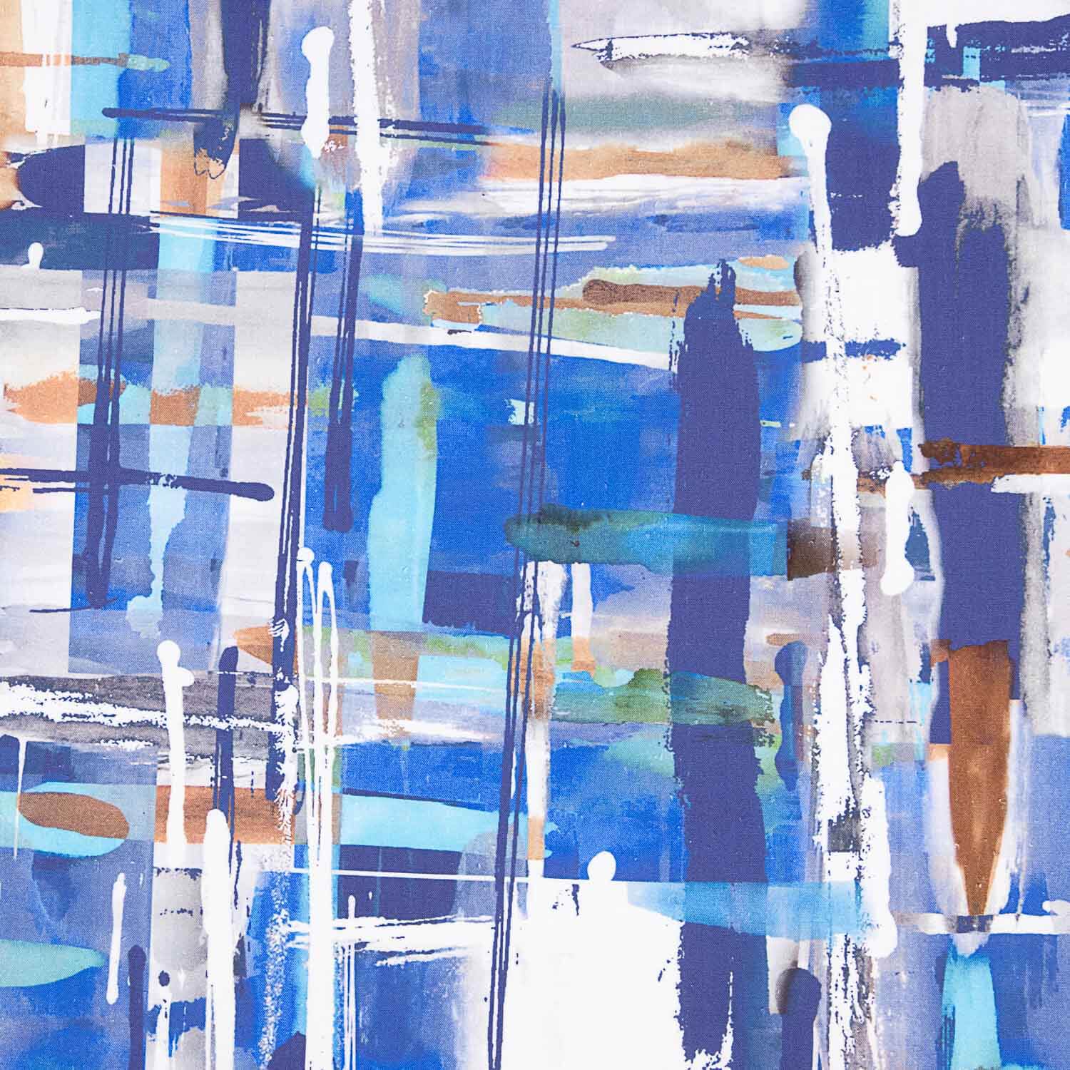 Linen Cotton Abstract Kandinsky Print - Ribes y Casals