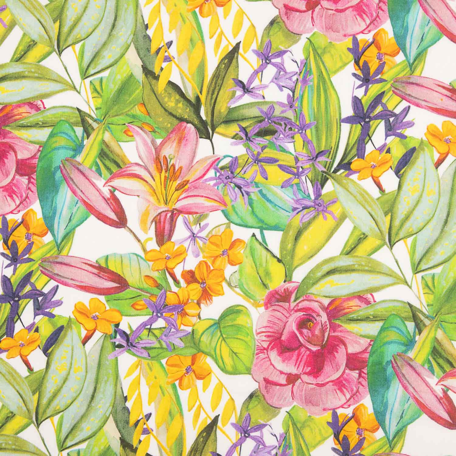 Renoir Tropical Floral Print Cotton Voile - Ribes y Casals