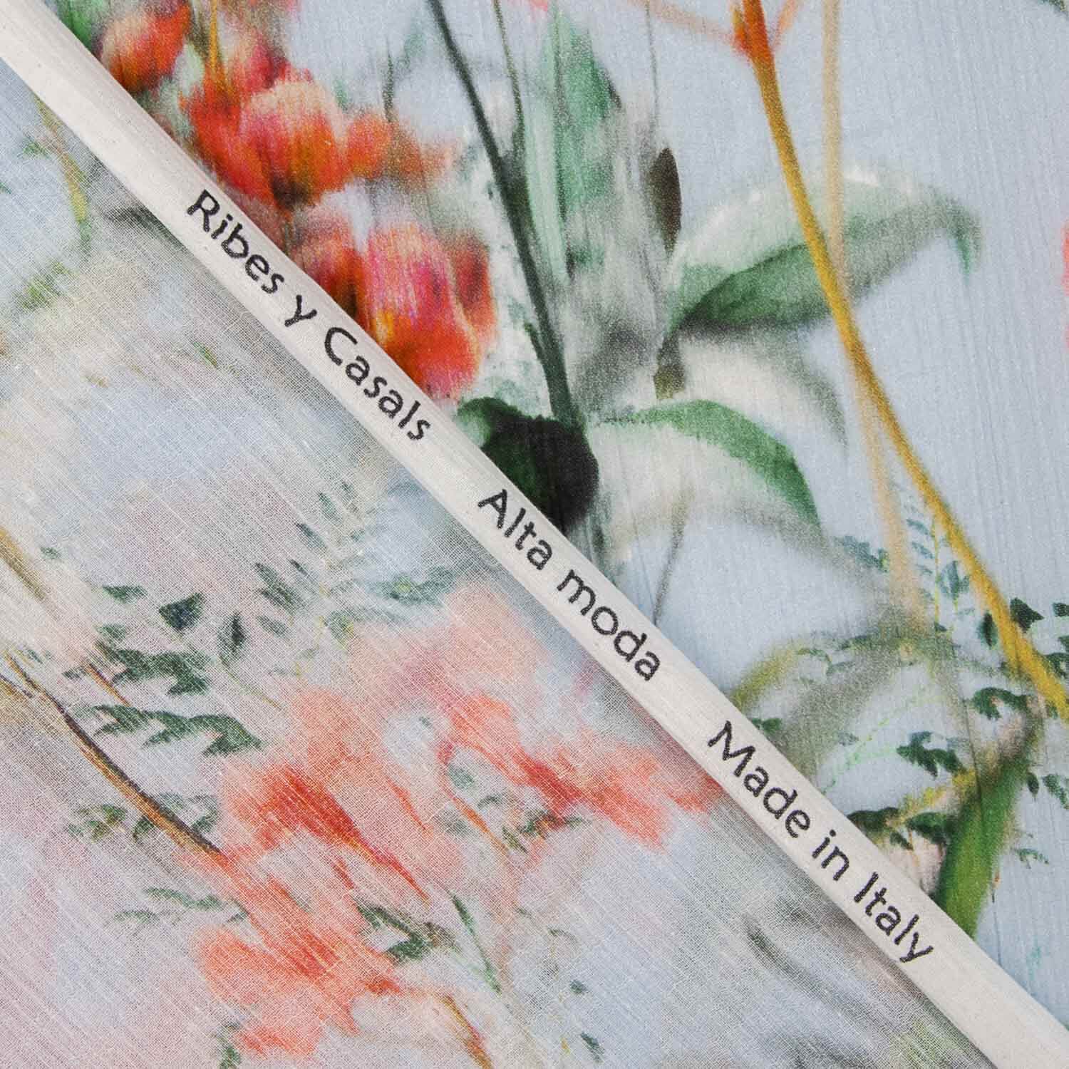 Bambula Delicate Floral Print Cotton Voile Monet - Ribes y Casals