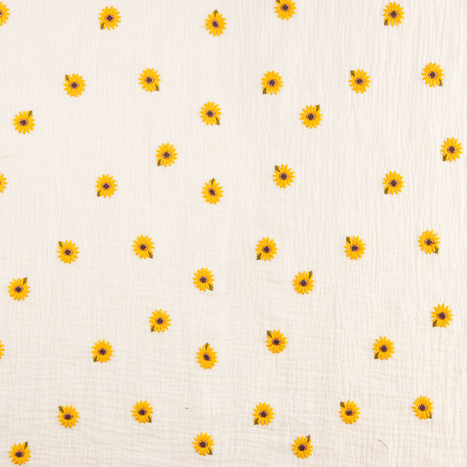 Double Gauze Bambula Embroidered with Flowers, Ecru - Ribes y Casals