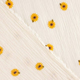 Double Gauze Bambula Embroidered with Flowers, Ecru - Ribes y Casals