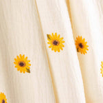 Double Gauze Bambula Embroidered with Flowers, Ecru - Ribes y Casals
