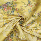 Yellow and Gold Floral Damask Jacquard Brocade - Ribes y Casals