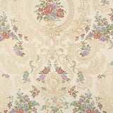 Beige and Gold Floral Damask Jacquard Brocade - Ribes y Casals
