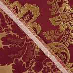 Gold and Burgundy Jacquard Damask Brocade - Ribes y Casals