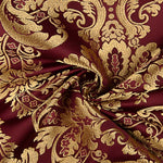 Gold and Burgundy Jacquard Damask Brocade - Ribes y Casals