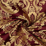 Gold and Burgundy Jacquard Damask Brocade - Ribes y Casals