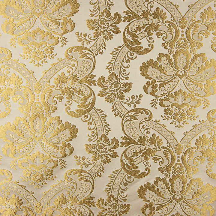 Ivory Gold Damask Jacquard Brocade - Ribes y Casals