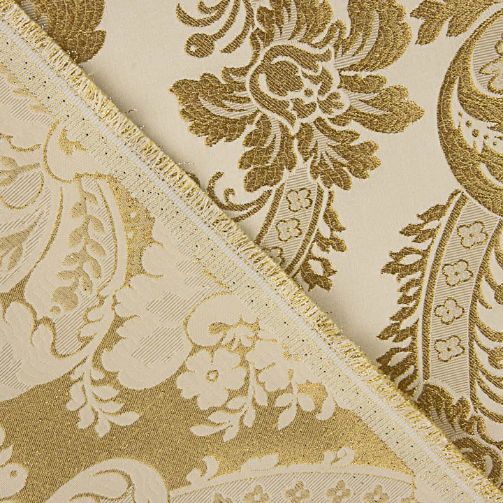 Ivory Gold Damask Jacquard Brocade - Ribes y Casals