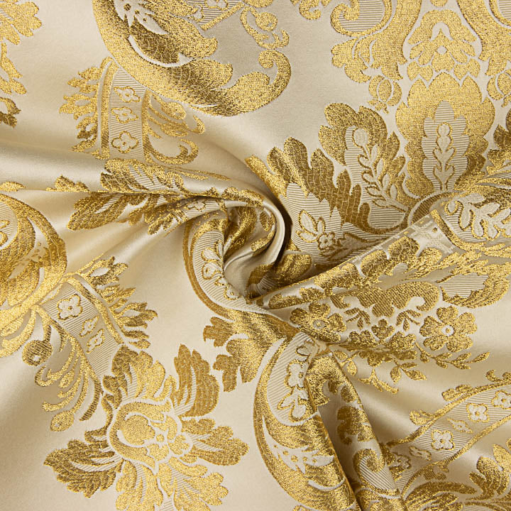 Ivory Gold Damask Jacquard Brocade - Ribes y Casals