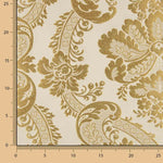 Ivory Gold Damask Jacquard Brocade - Ribes y Casals