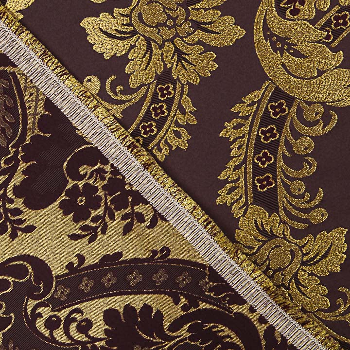 Gold and Purple Damask Jacquard Brocade - Ribes y Casals