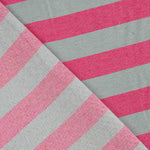 Two-tone pink and greyish-green stripes on pink canvas - Ribes y Casals