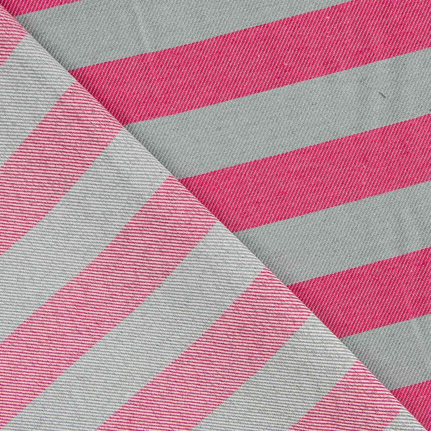 Two-tone pink and greyish-green stripes on pink canvas - Ribes y Casals