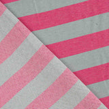 Two-tone pink and greyish-green stripes on pink canvas - Ribes y Casals