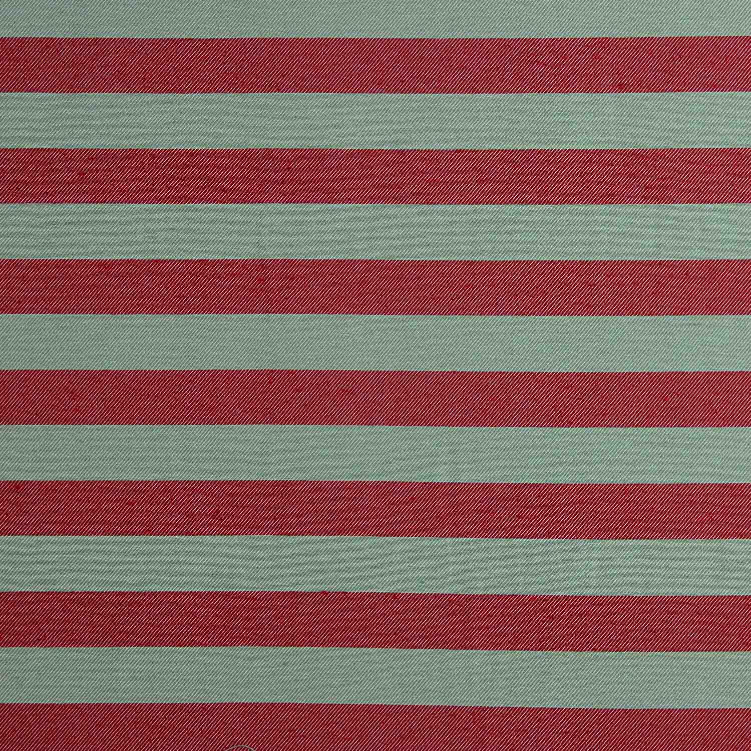 Two-tone burgundy and aqua stripes on canvas - Ribes y Casals