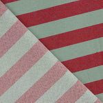 Two-tone burgundy and aqua stripes on canvas - Ribes y Casals