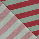 Two-tone burgundy and aqua stripes on canvas - Ribes y Casals