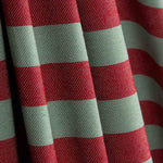 Two-tone burgundy and aqua stripes on canvas - Ribes y Casals