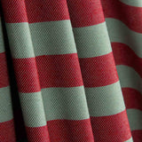 Two-tone burgundy and aqua stripes on canvas - Ribes y Casals