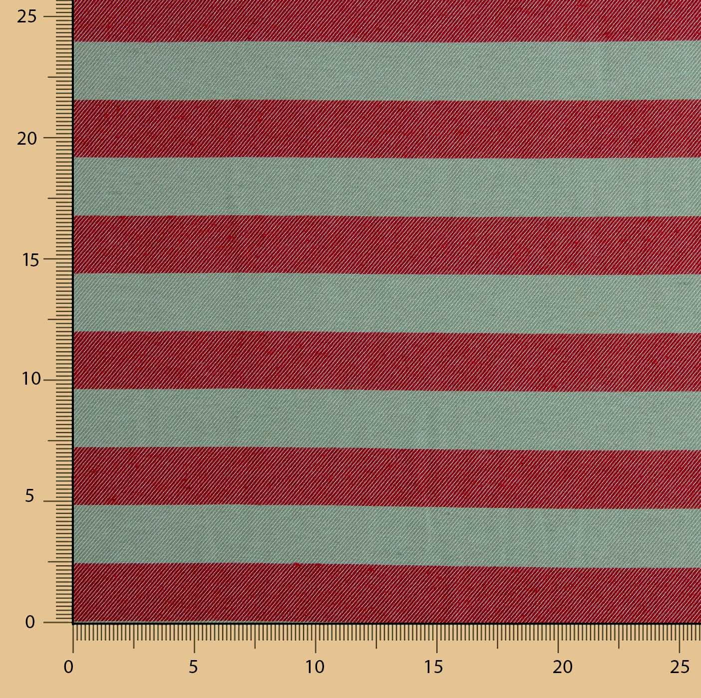 Two-tone burgundy and aqua stripes on canvas - Ribes y Casals
