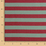 Two-tone burgundy and aqua stripes on canvas - Ribes y Casals