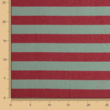 Two-tone burgundy and aqua stripes on canvas - Ribes y Casals