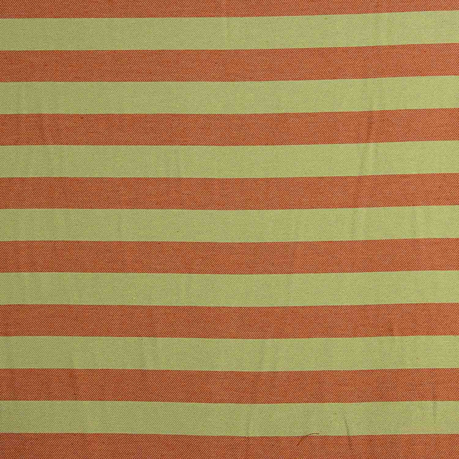 Two-tone stripes on canvas in brick red and green - Ribes y Casals