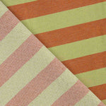 Two-tone stripes on canvas in brick red and green - Ribes y Casals