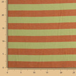 Two-tone stripes on canvas in brick red and green - Ribes y Casals