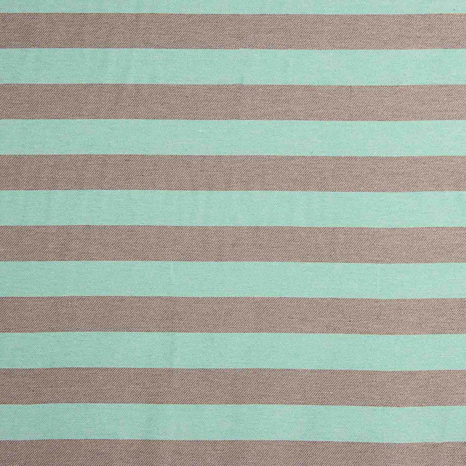 Soft Green and Brown Two-Tone Stripes on Canvas - Ribes y Casals