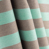 Soft Green and Brown Two-Tone Stripes on Canvas - Ribes y Casals