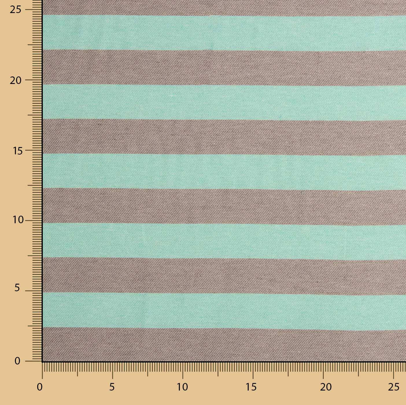 Soft Green and Brown Two-Tone Stripes on Canvas - Ribes y Casals