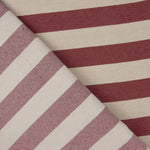 Two-tone red and unbleached ecru striped cotton canvas - Ribes y Casals