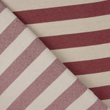 Two-tone red and unbleached ecru striped cotton canvas - Ribes y Casals