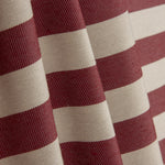 Two-tone red and unbleached ecru striped cotton canvas - Ribes y Casals