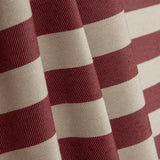 Two-tone red and unbleached ecru striped cotton canvas - Ribes y Casals