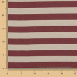 Two-tone red and unbleached ecru striped cotton canvas - Ribes y Casals