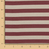 Two-tone red and unbleached ecru striped cotton canvas - Ribes y Casals