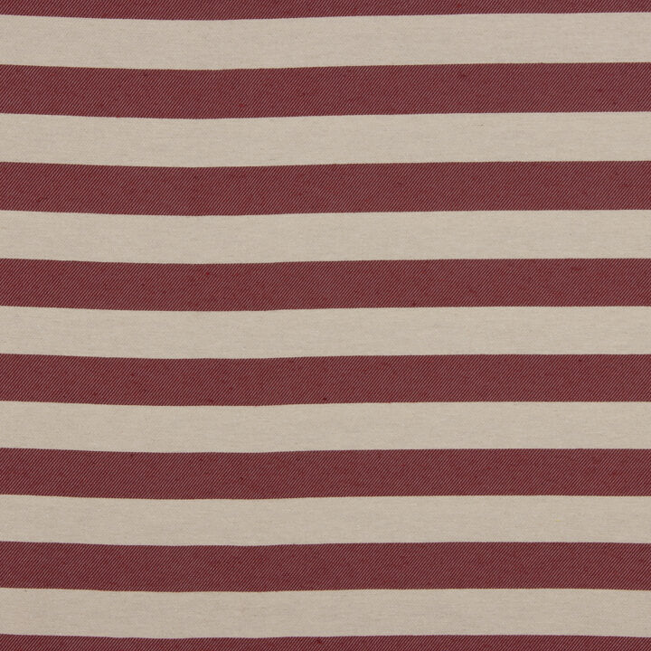 Two-tone red and unbleached ecru striped cotton canvas - Ribes y Casals