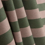 Two-tone green and beige striped cotton canvas - Ribes y Casals
