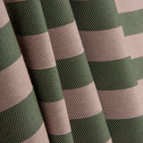 Two-tone green and beige striped cotton canvas - Ribes y Casals