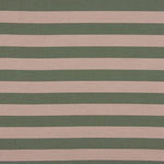 Two-tone green and beige striped cotton canvas - Ribes y Casals